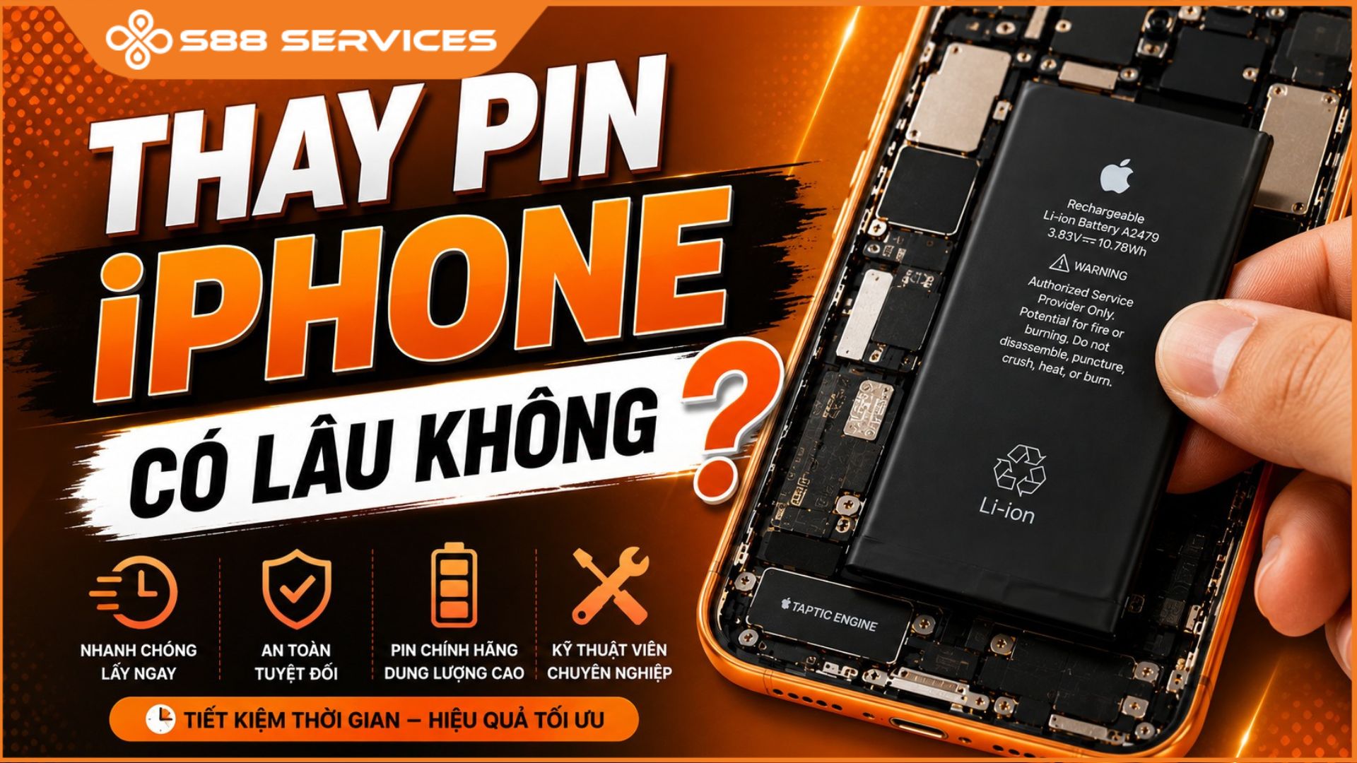 Thay pin iPhone lâu không? Mất bao nhiêu thời gian mới lấy được máy?