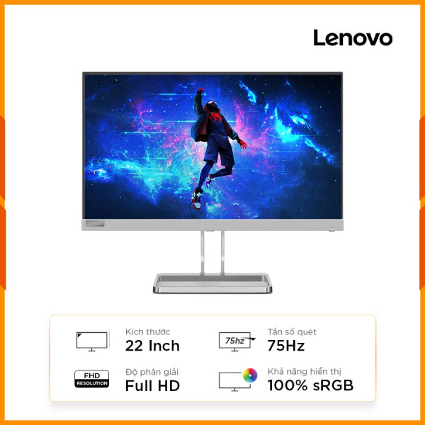 [New 100%] Màn Hình 22 Inch Lenovo L22i-40 67AEKACBVN (21.5Inch/ Full HD/ 100% sRGB /4ms/ 75HZ/ 250cd/m2/ IPS)
