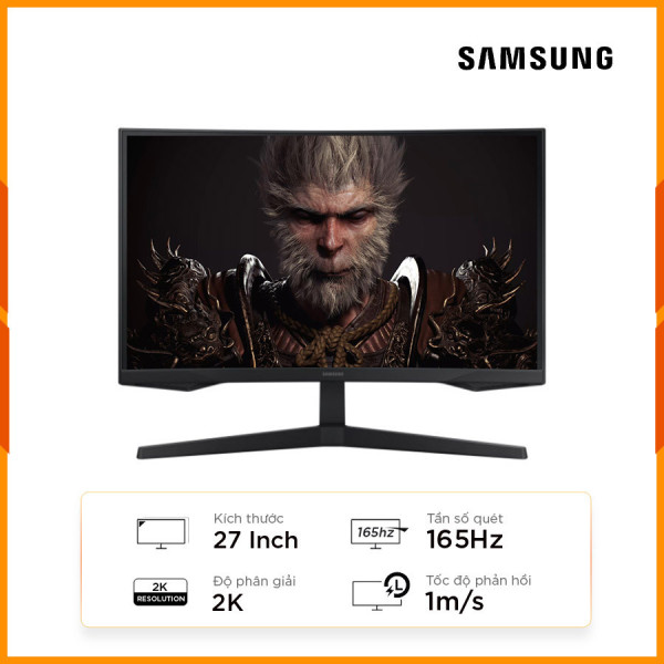 [New 100%] Màn Hình Gaming SAMSUNG Odyssey G5 G55C LS27CG552EEXXV (27 inch - 2K - 165Hz - 1ms - FreeSync - HDR10 - Curved)